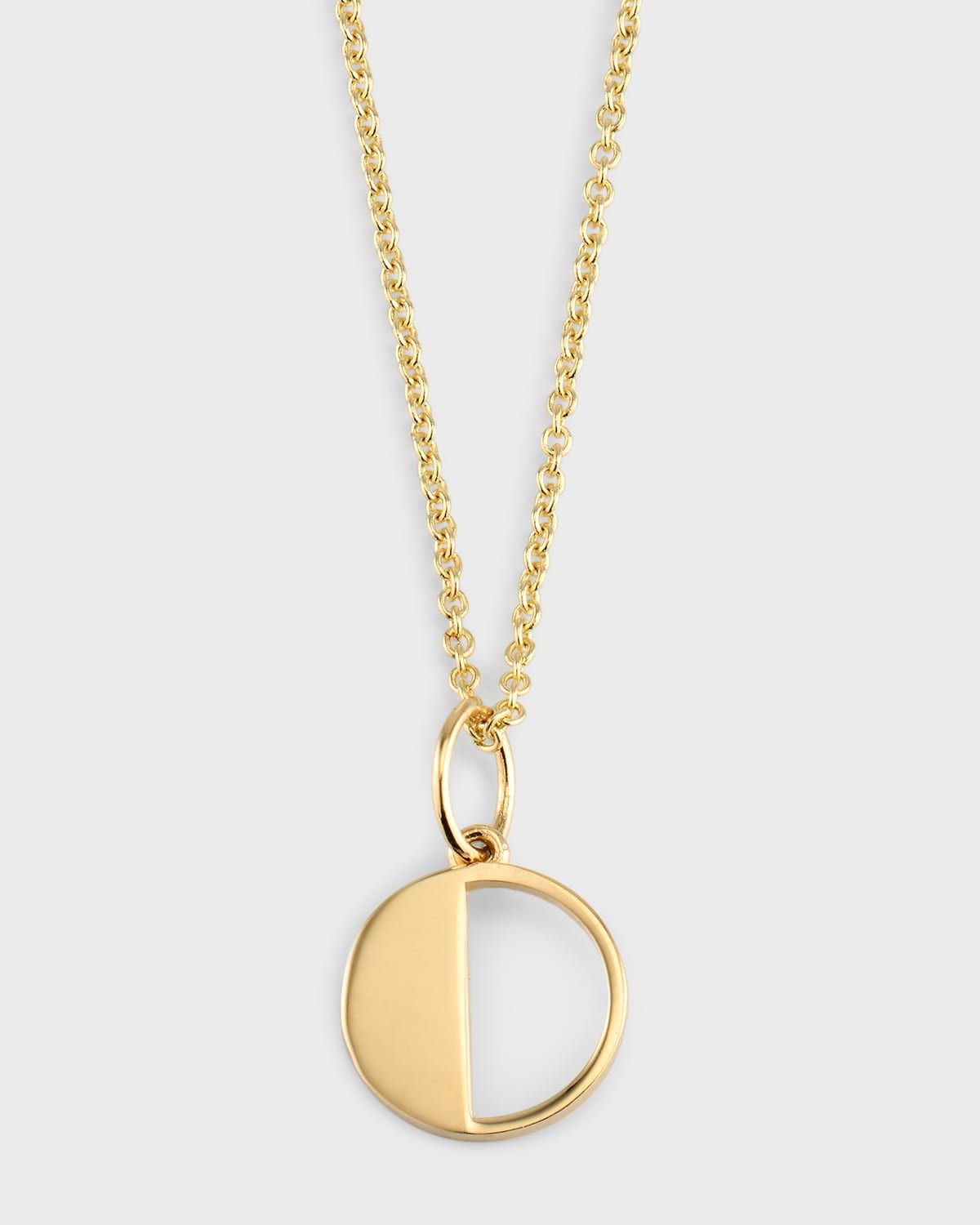 14K Pure Block Initial Necklace