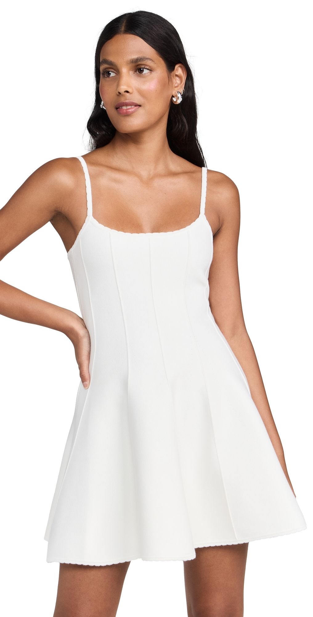 Fleur du Mal Flared Corset Dress Ivory M