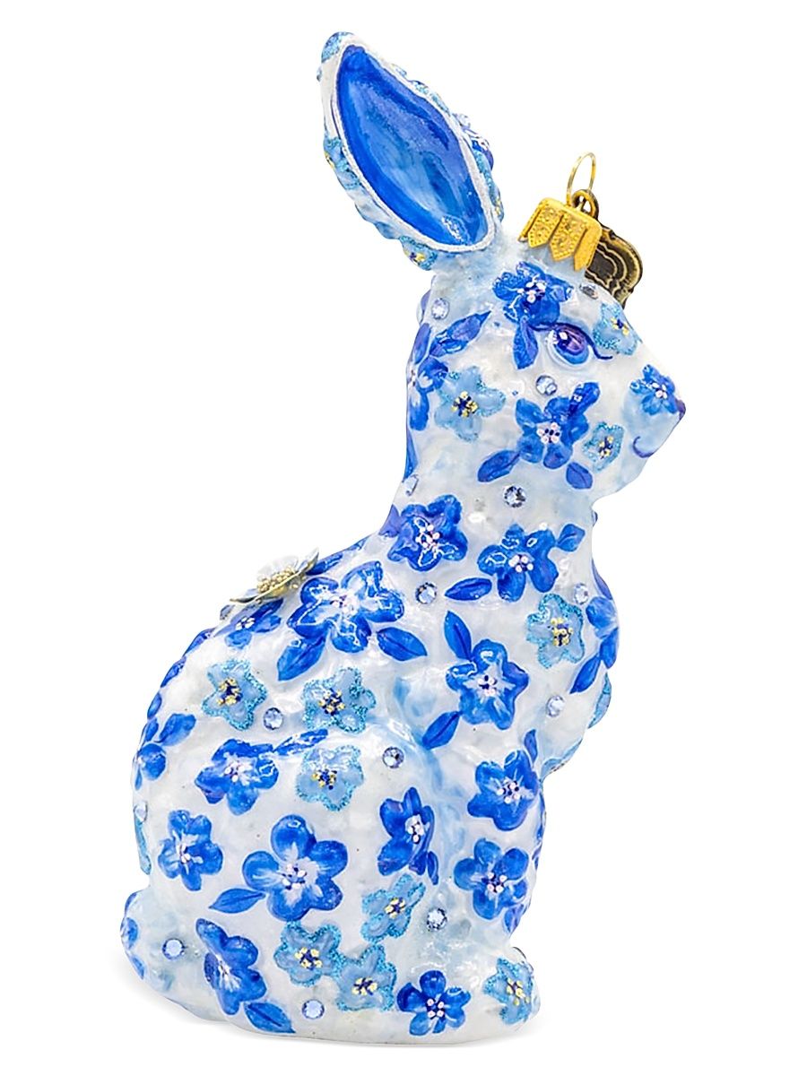 Blue Floral Hopper Christmas Ornament