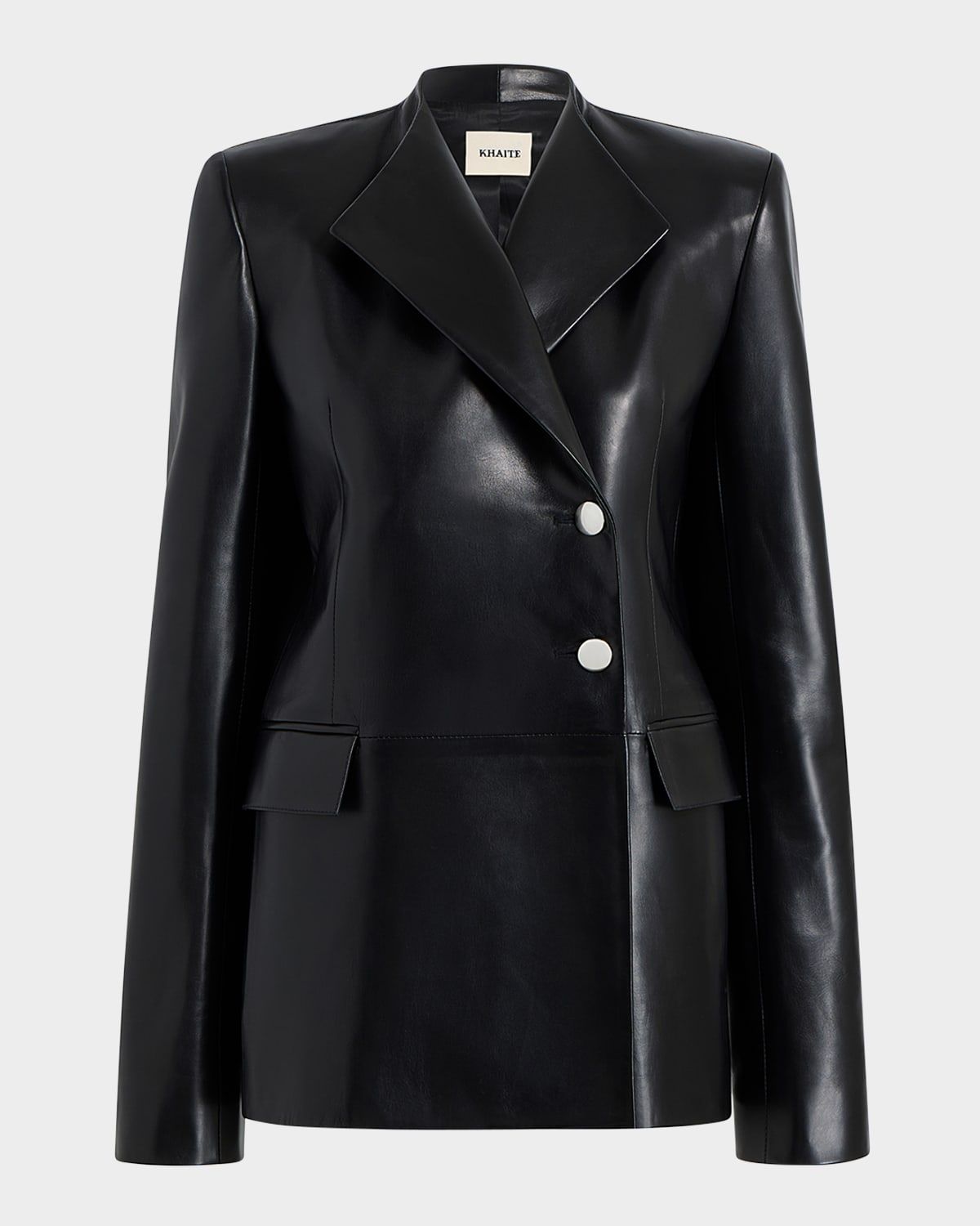 Elona Double-Breasted Leather Jacket