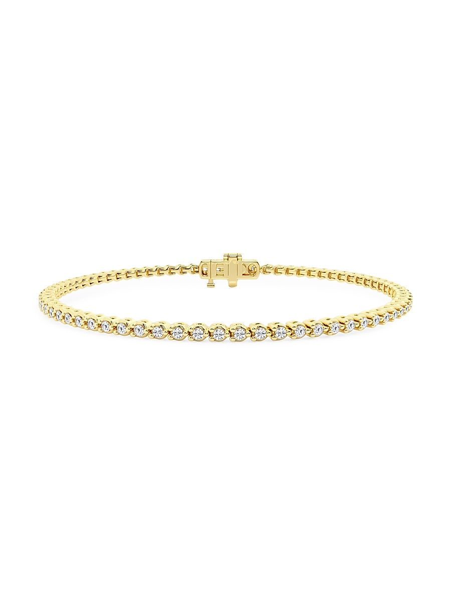Women's 14K Yellow Gold & Round Lab-Grown Diamond 3-Prong Tennis Bracelet/1.00-10.00 TCW - 1 Tcw - Size 6