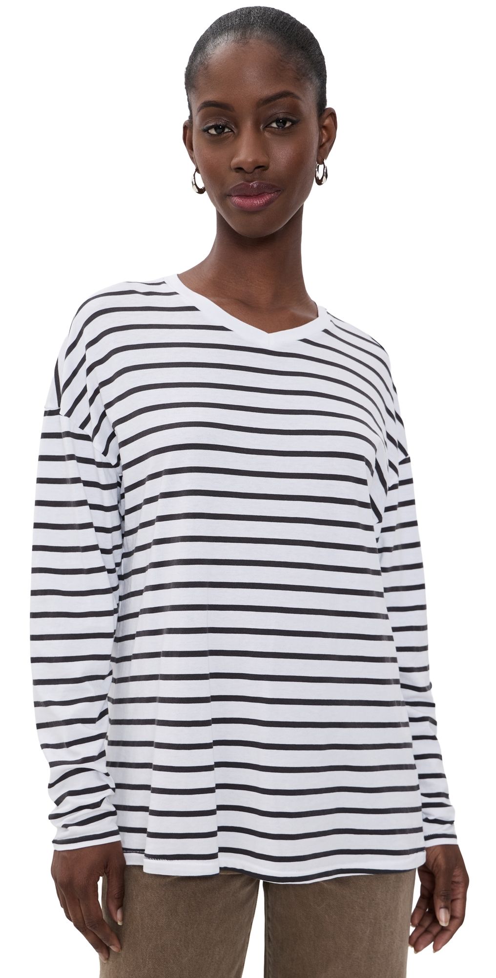 Jamie Haller The High V Tee White Stripe S