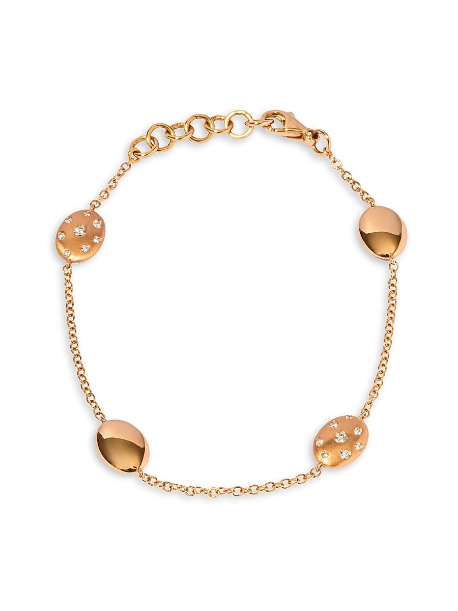 Women's Ulivo 18K Rose Gold & 0.34 TCW Diamond Station Bracelet - Rose Gold