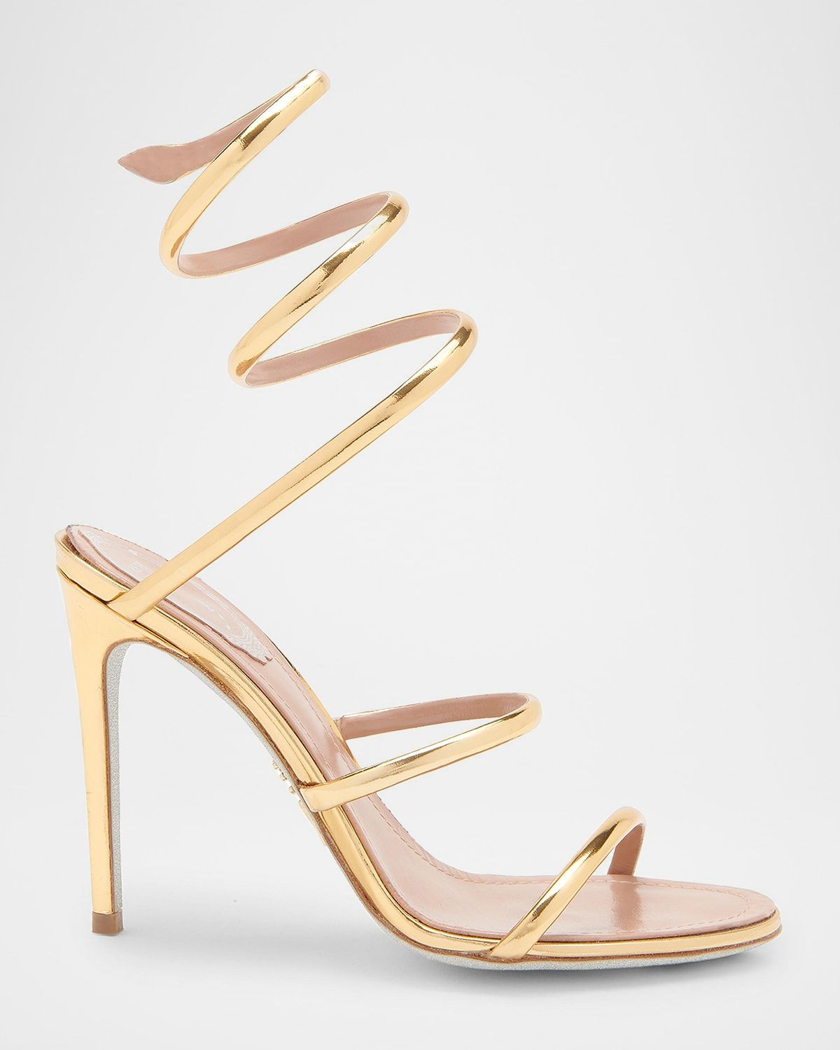 105mm Cleo Metallic Leather Sandals