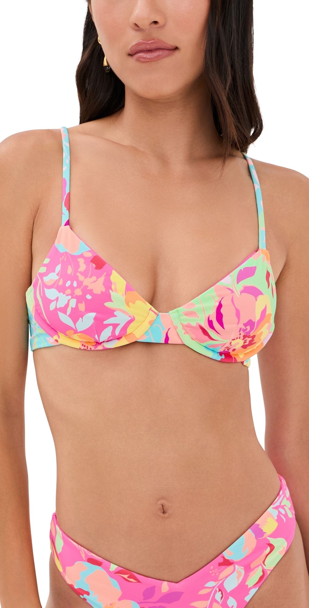 Beach Riot Camilla Top Bloom Lagoon XS