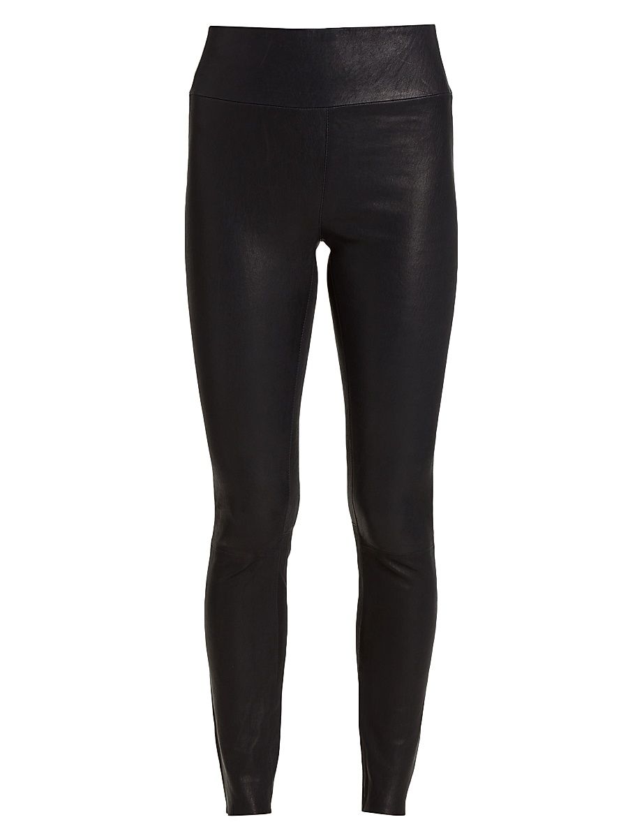 Women's Leather Ankle Leggings - Navy - Size XS