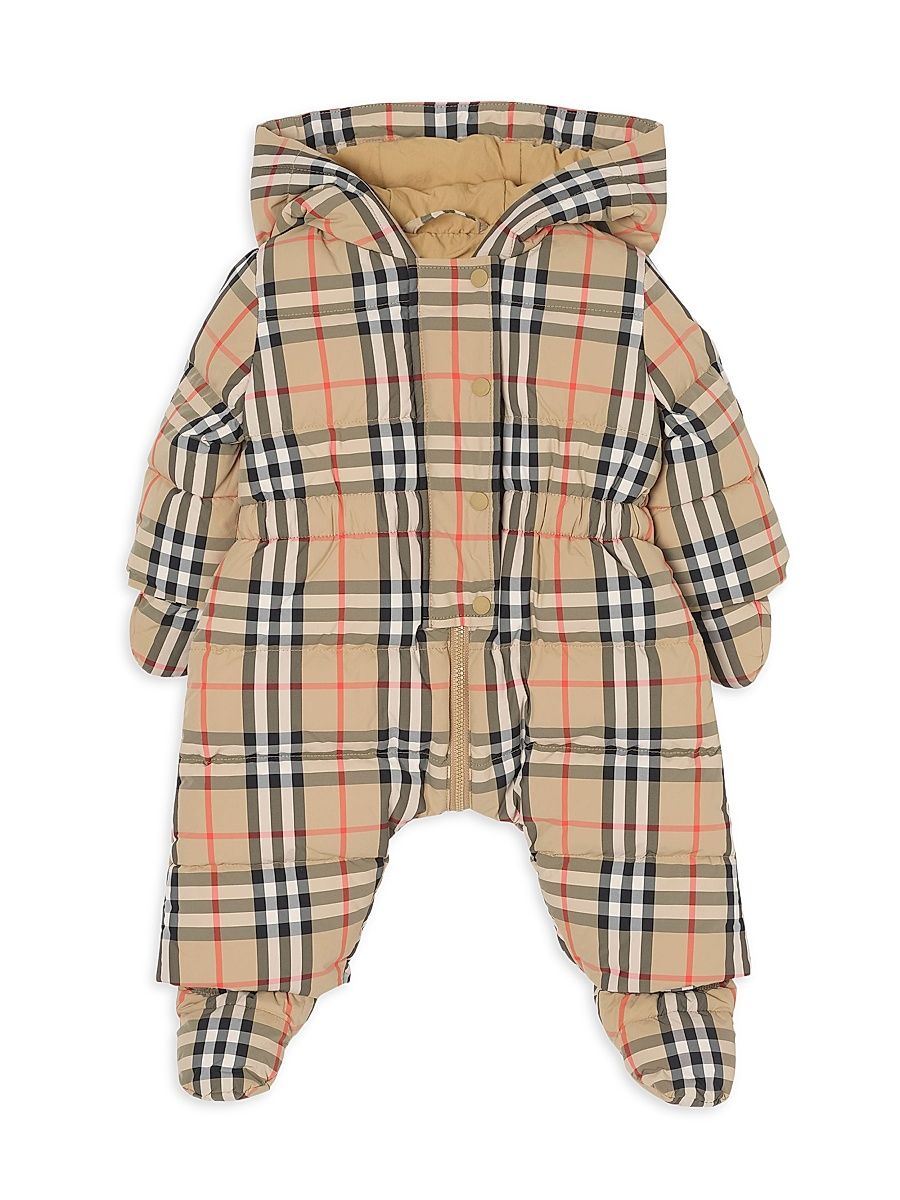 Baby's Harper Down Footed Coverall - Sand - Size 9 Months