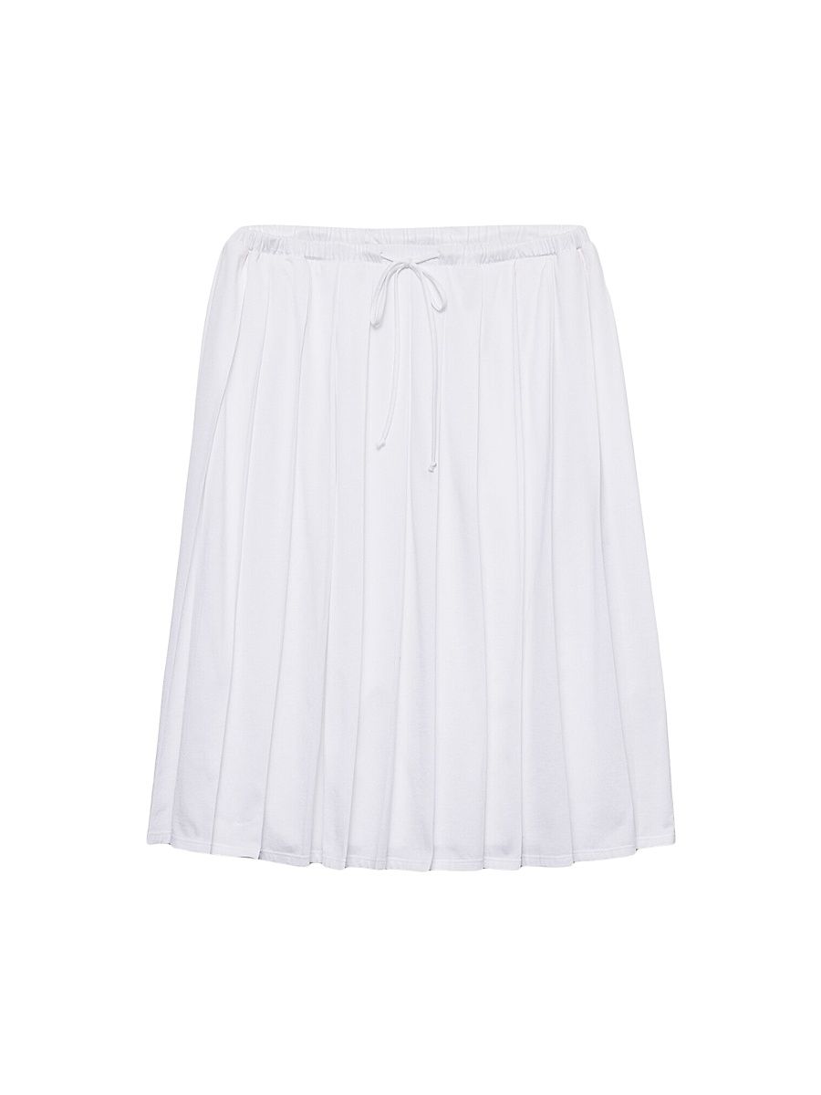 Women's Pleated Jersey Skirt - White - Size 10