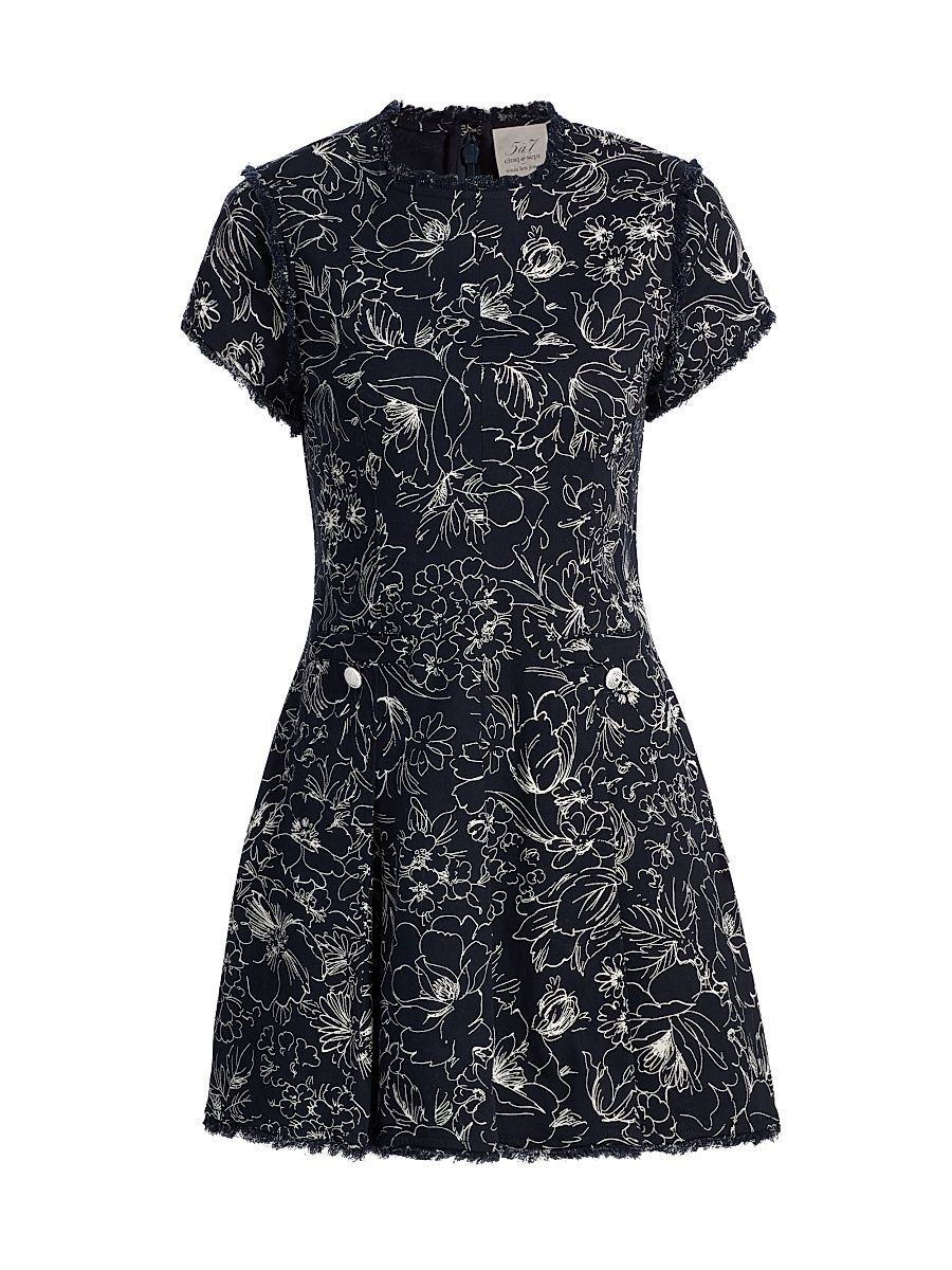 Women's Nova Garden Doodle Minidress - Navy White - Size 14