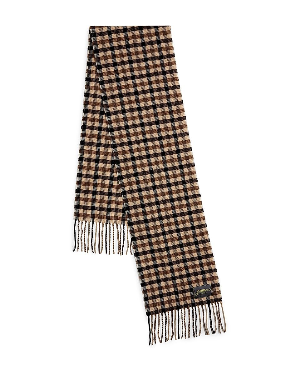 Women's Graphic Wool Scarf - Chicory Coffee