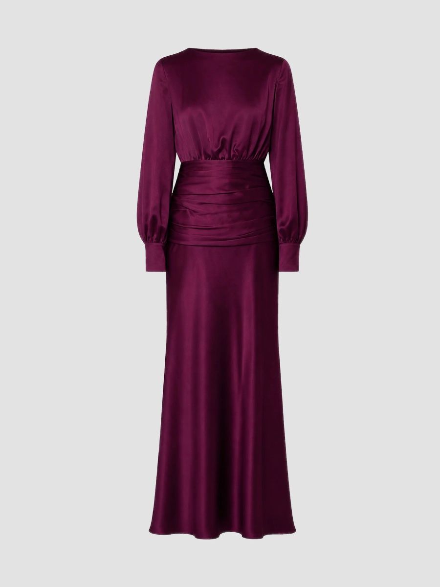 Nicholas the Label Women's Samina Shirred Satin Gown - Blackberry - Size 12