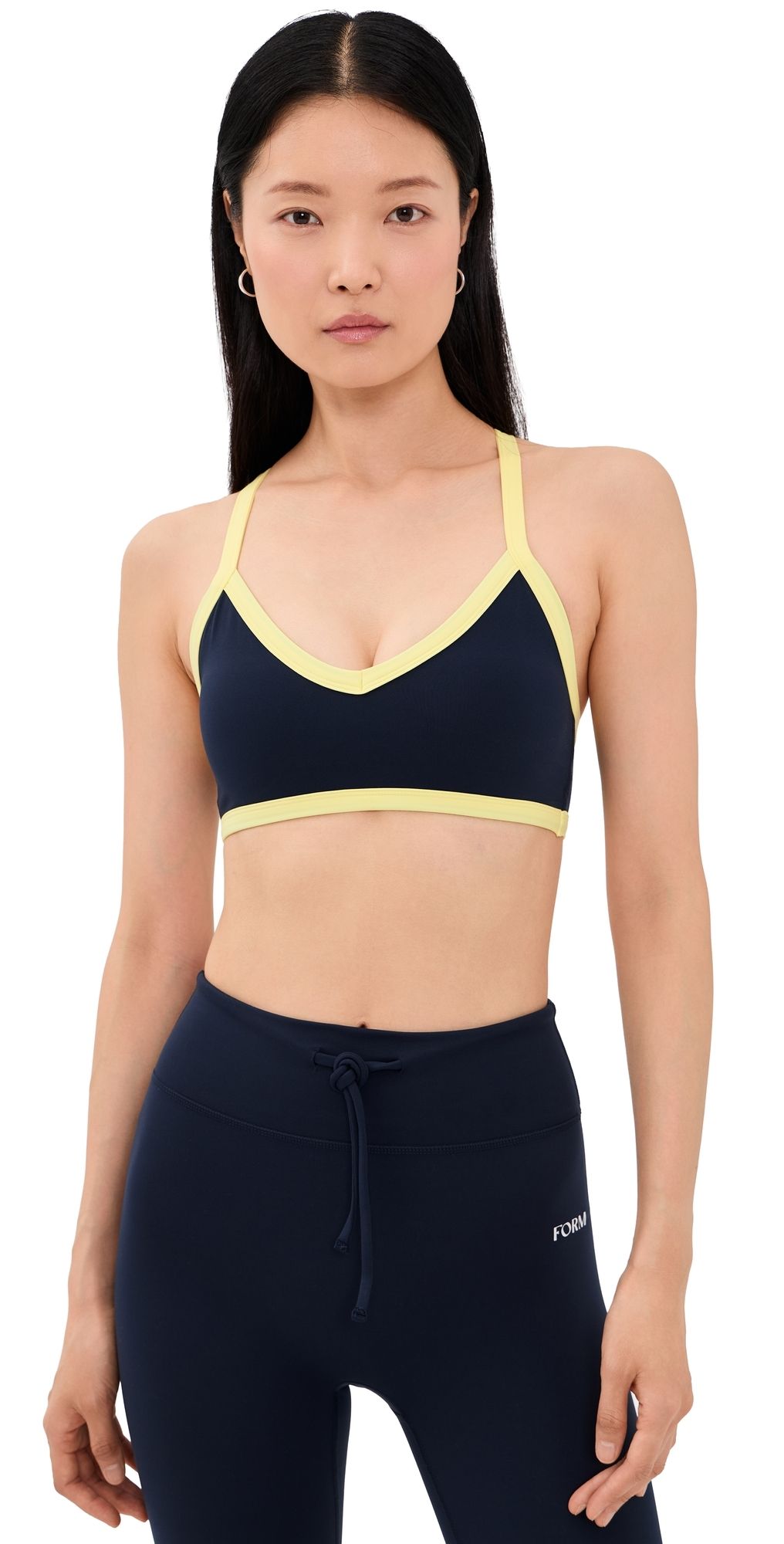 FORM V Neck Bra Navy/Lemon S
