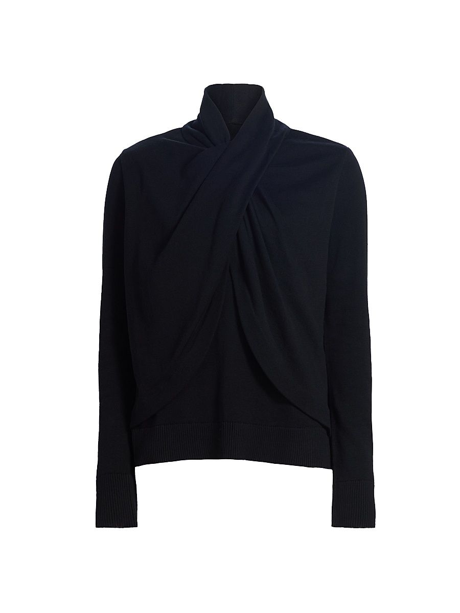 Women's Adaya Twisted Knit Top - Black - Size Medium