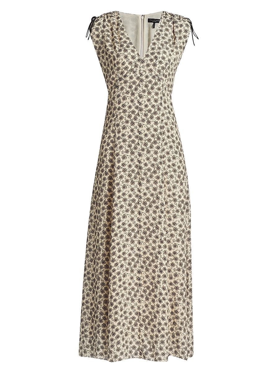 Women's Emmet Floral Midi-Dress - Cream Floral - Size 00