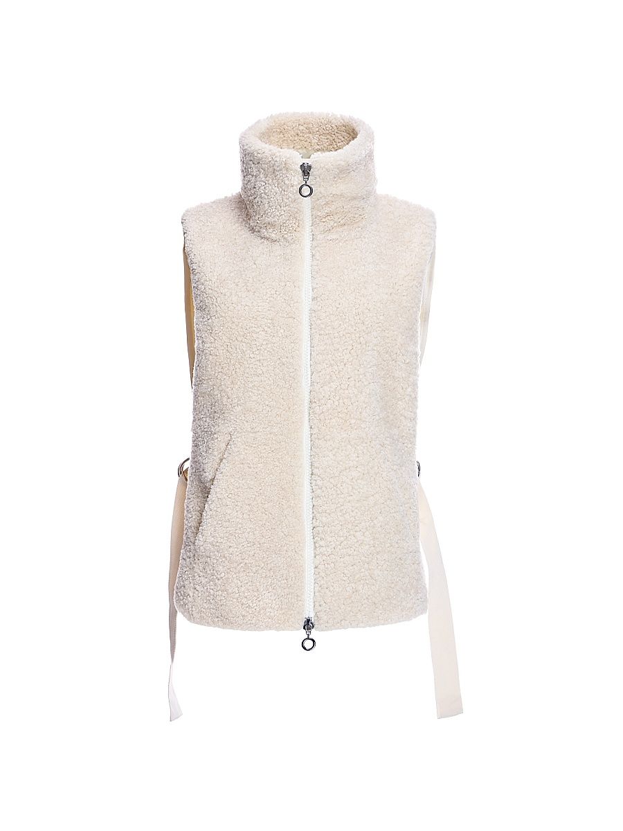 Women's Dyed Shearling & Quilted Shell Vest - Butter
