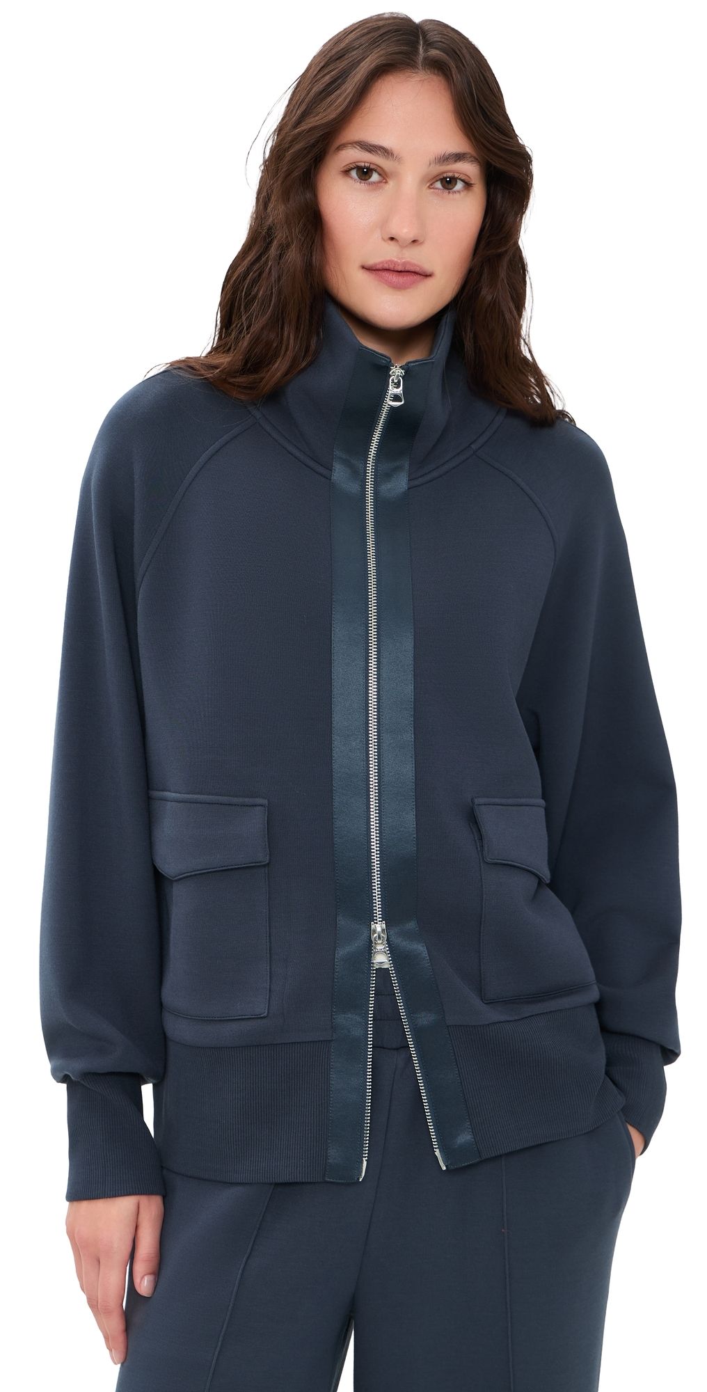 Varley Roxbury Zip Through Sweatshirt Blue Night S