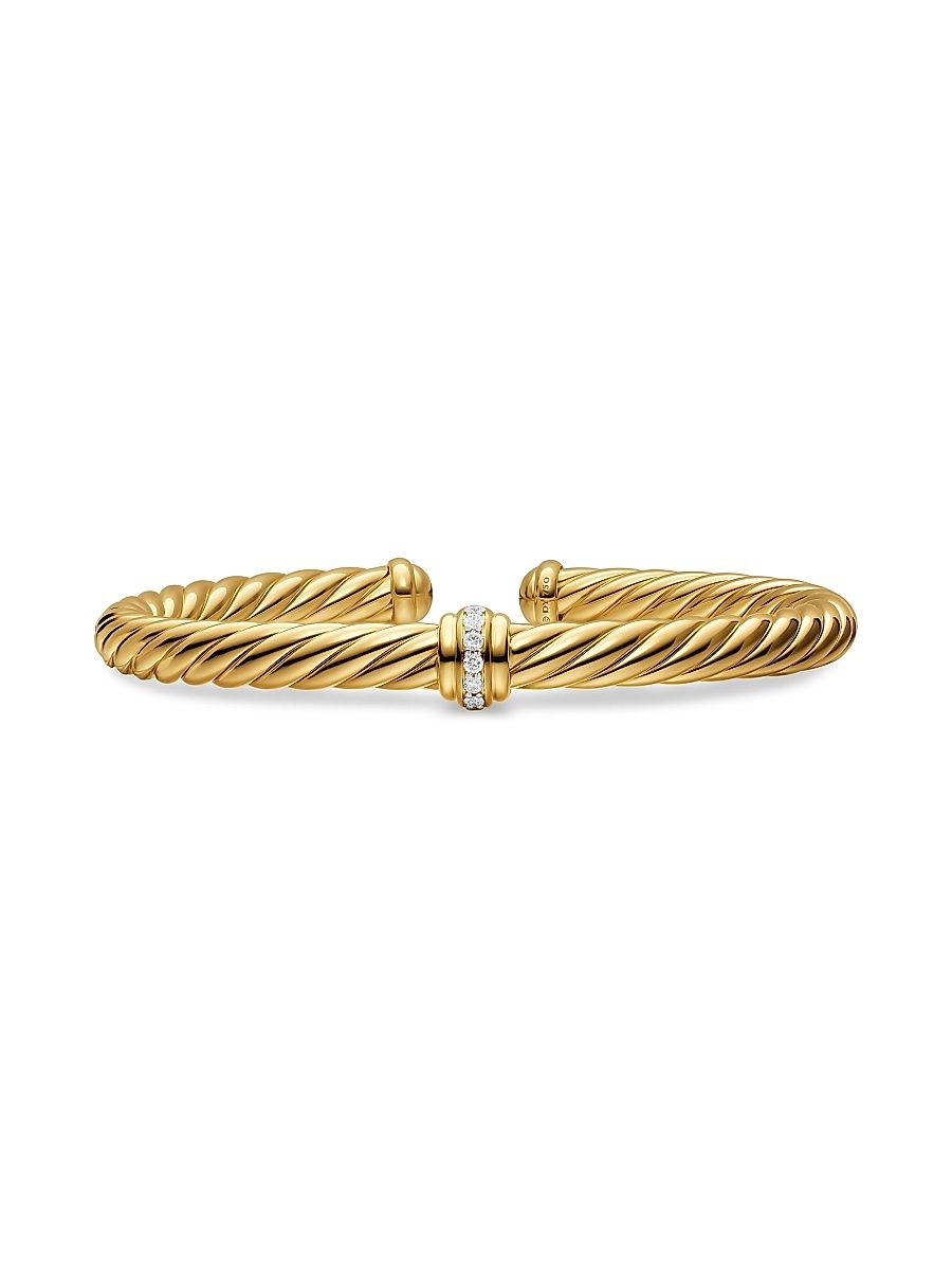 Women's Cablespira Flex Center Station Bracelet in 18K Yellow Gold - Gold - Size XS