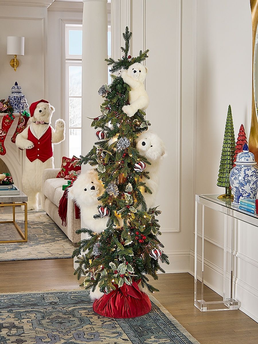 6' Peppermint Cheer White Trio Artificial Christmas Tree