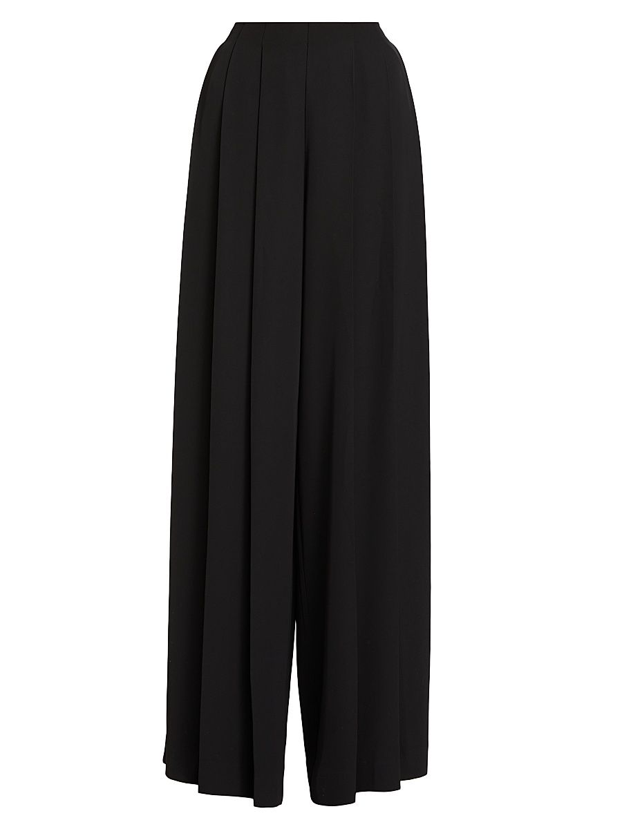 L'AGENCE Women's Nova Pleat Straight-Leg Pants - Black - Size 16