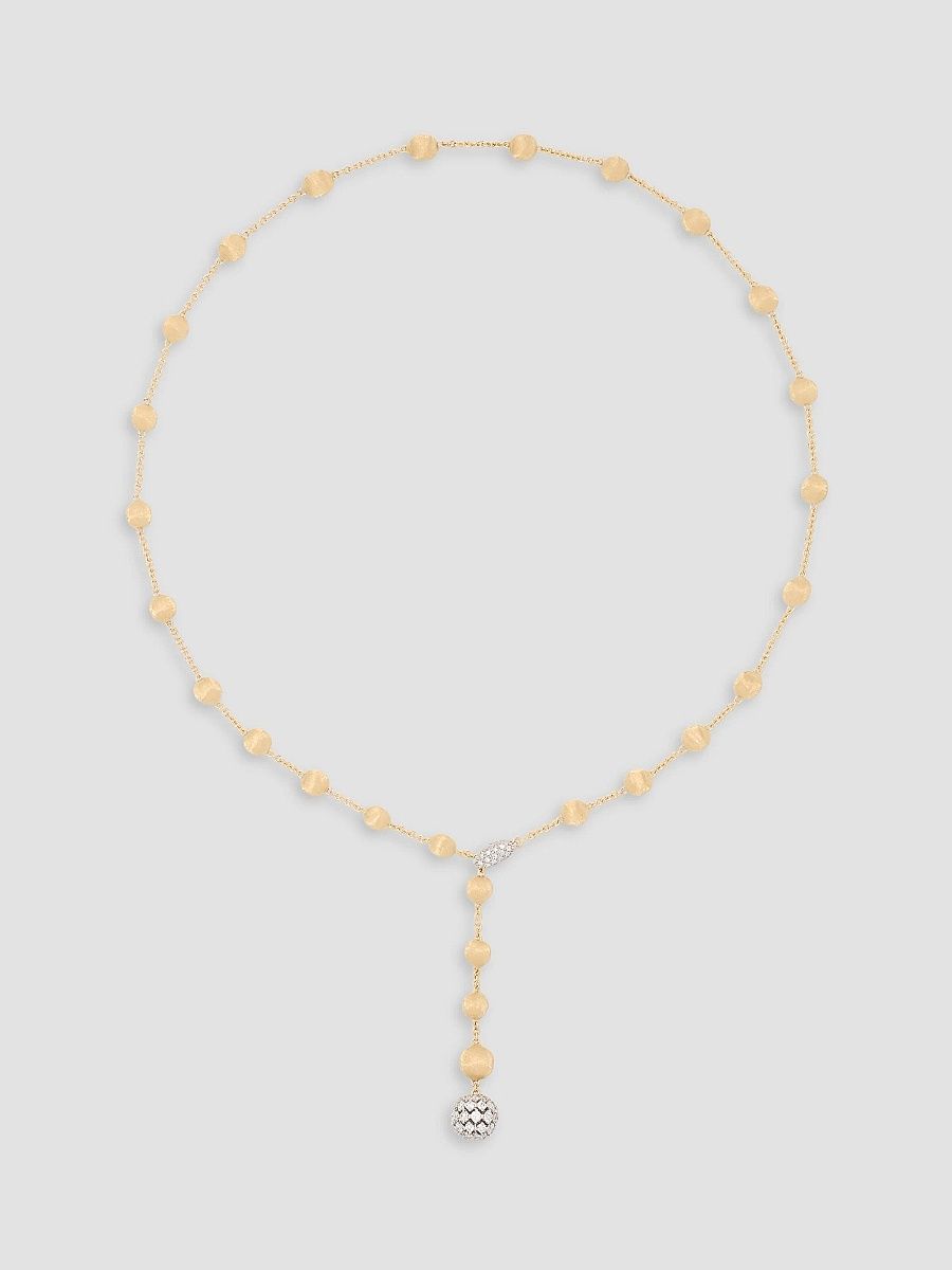 Women's Africa Two-Tone 18K Gold & 1.42 TCW Diamond Beaded Lariat Necklace - Yellow Gold