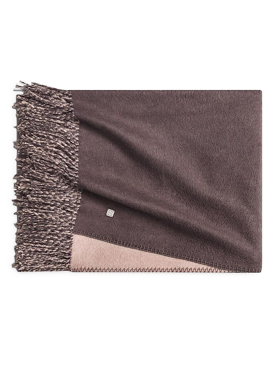 Marinetti Silk-Cotton Throw Blanket - Pink Brown