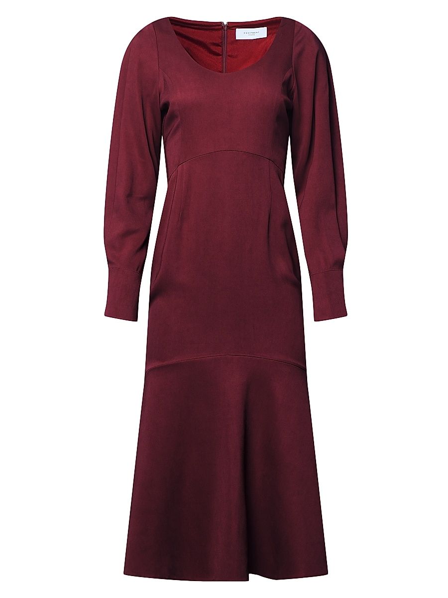 Women's Natalia Long-Sleeve Midi-Dress - Cordovan - Size 12