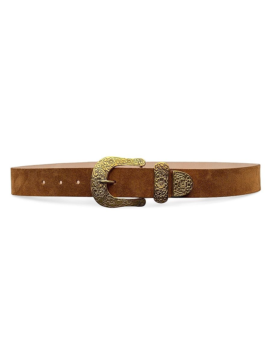 Women's Otera Suede Belt - Cognac Suede - Size Large