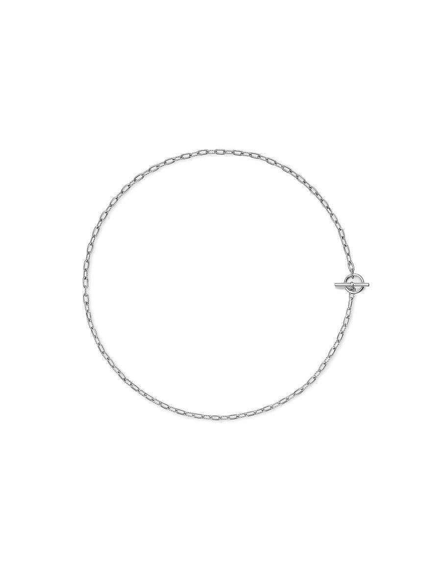 Women's DY Madison Toggle Chain Necklace in Sterling Silver, 3MM - Silver - Size 17