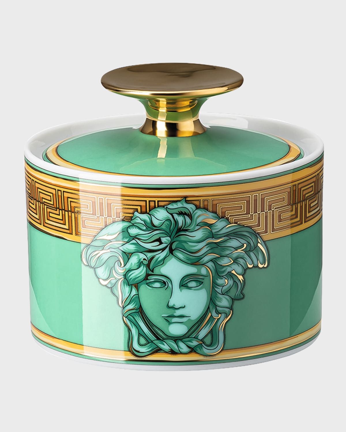 Medusa Amplified Green Coin Covered Sugar Bowl