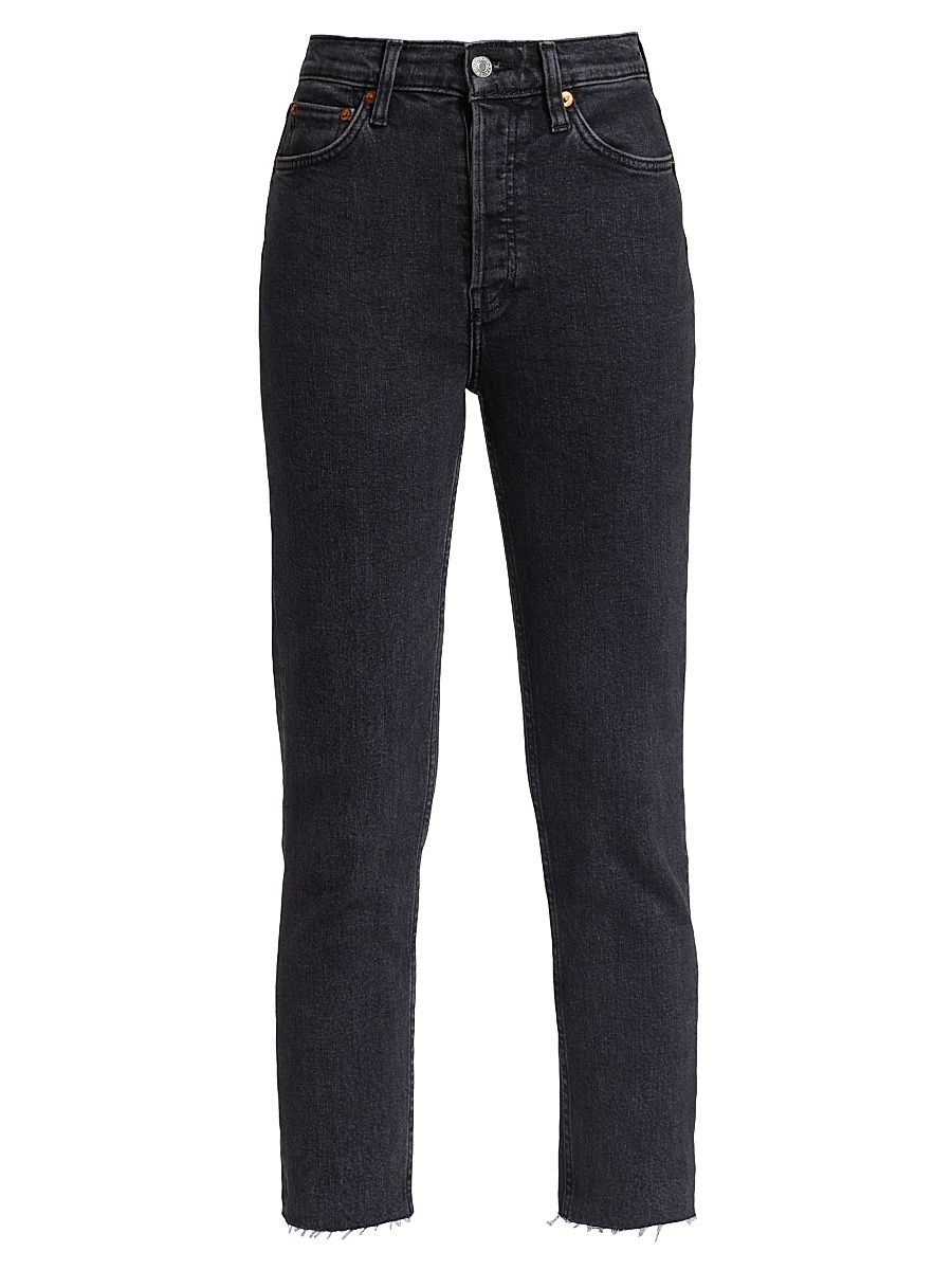Women's 90s High-Rise Ankle-Crop Jeans - Stoned Noir - Size 32