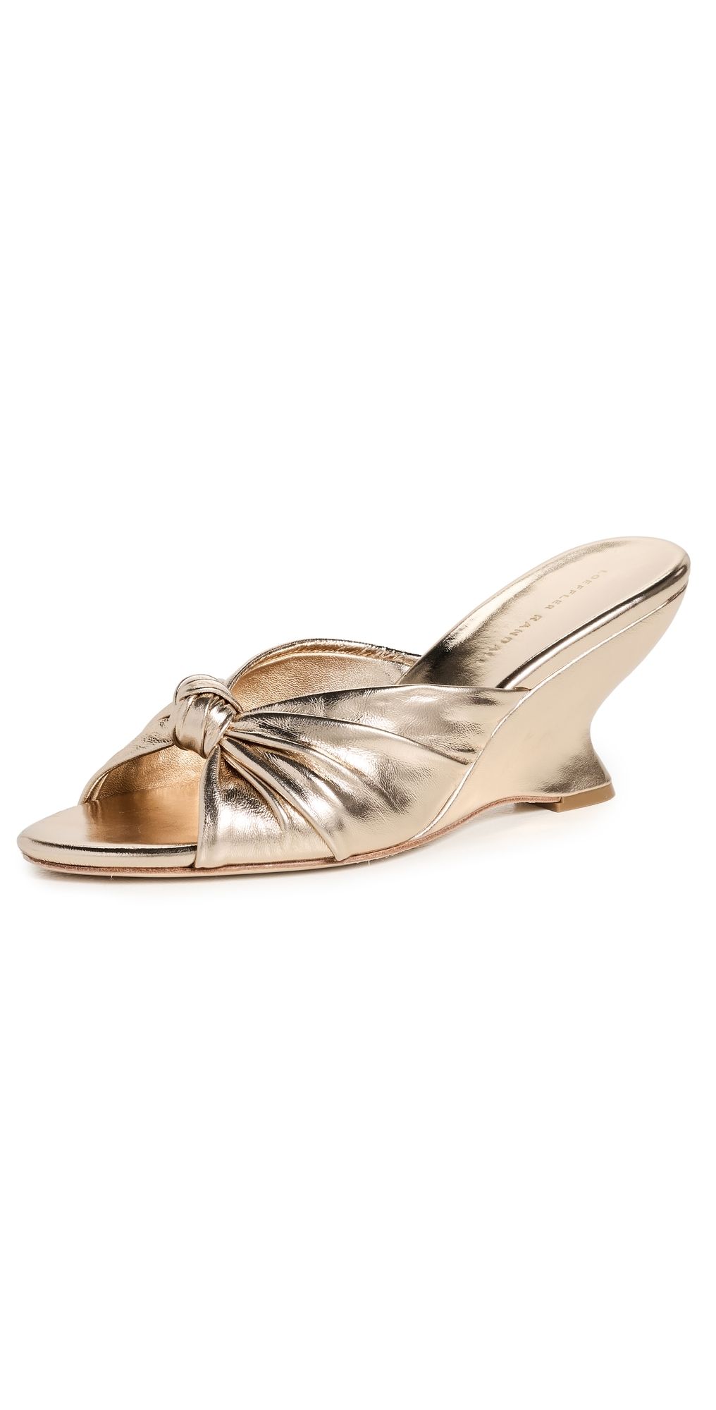 Loeffler Randall Marsy Angled Wedge Sandals Champagne 8