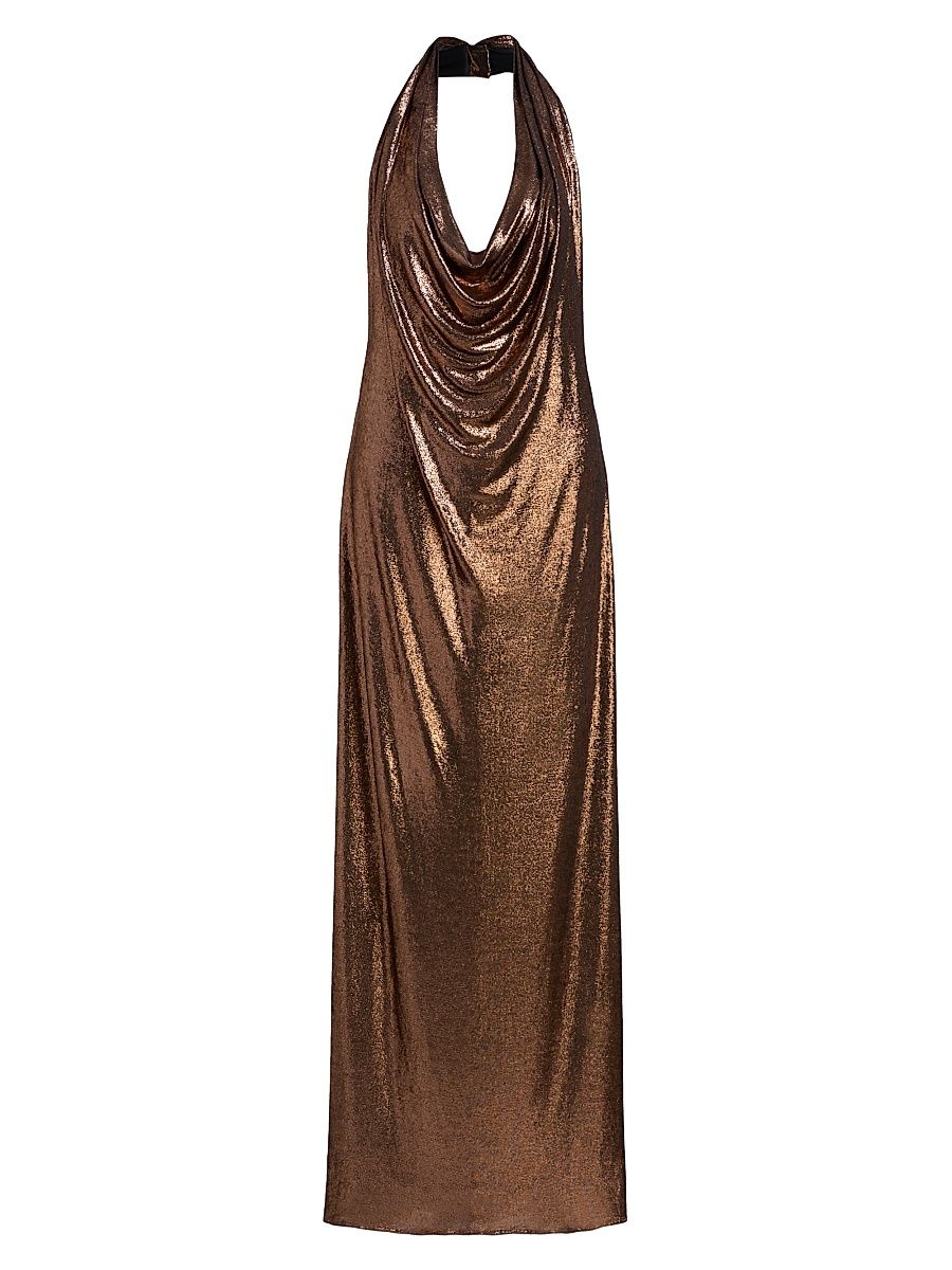 Women's Soraya Metallic Jersey Gown - Copper - Size 16