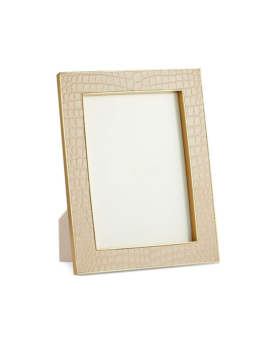 Croc-Embossed Leather Frame - Size 4 x 6