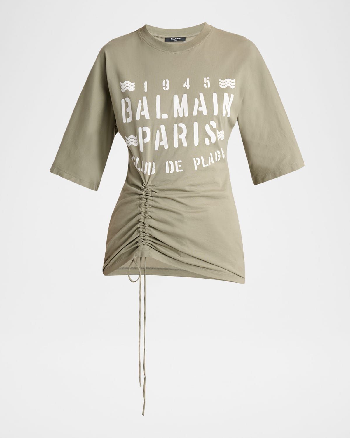 Logo-Print Ruched Short-Sleeve T-Shirt