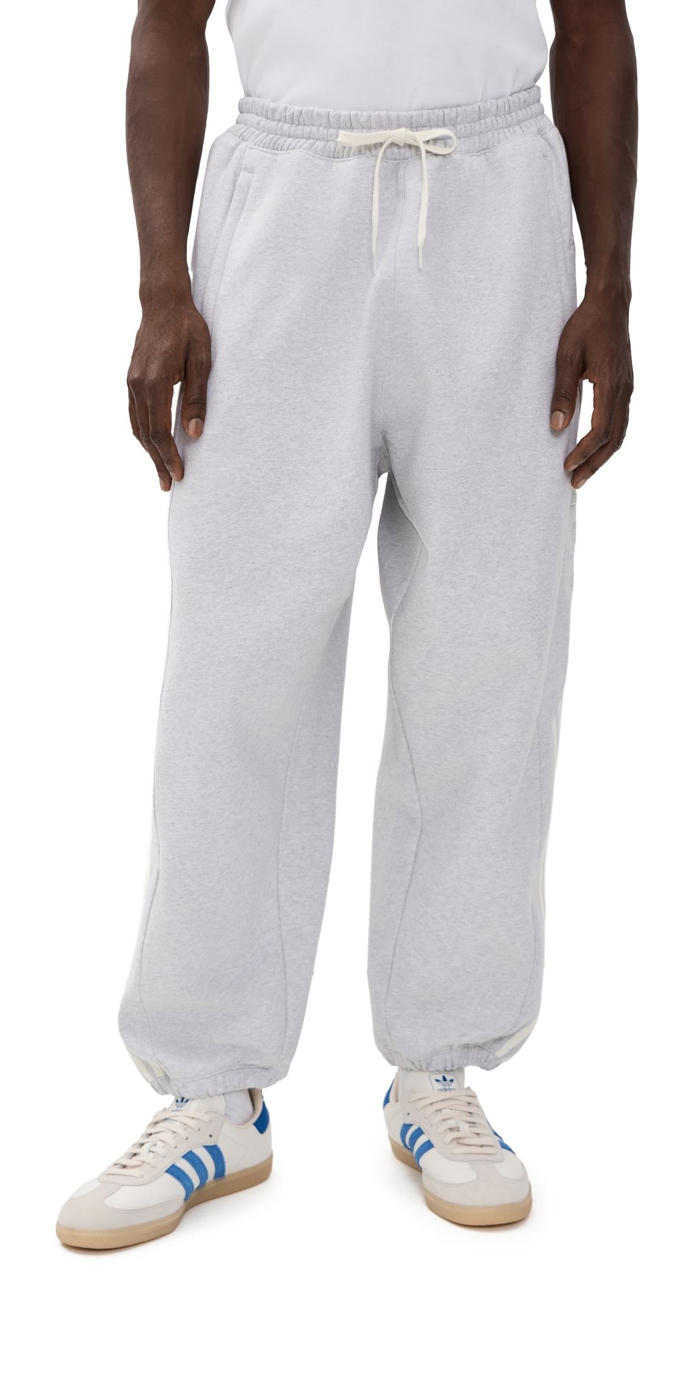 adidas Blocked Signature Sweatpants Light Grey Heather S