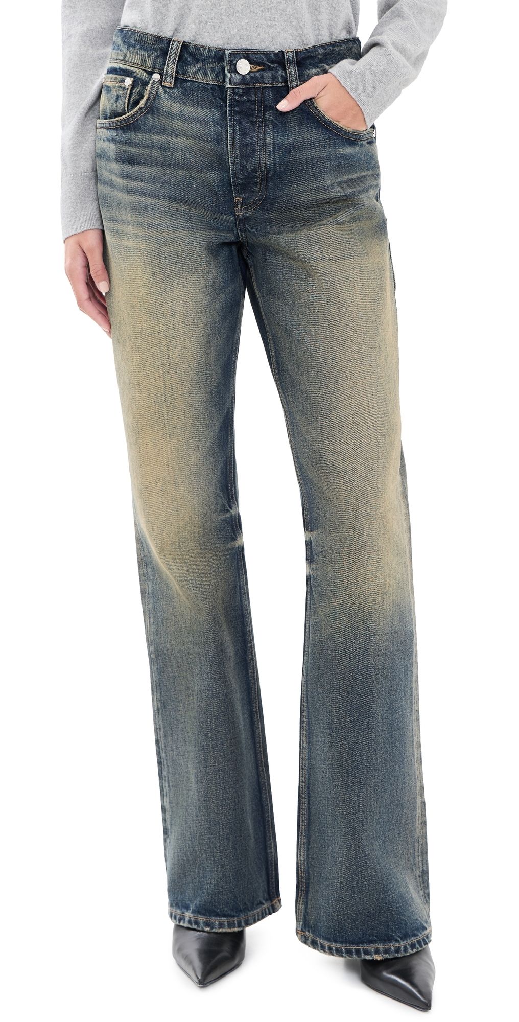 EB Denim Rowan Mid Rise Flare Jeans Outland 31
