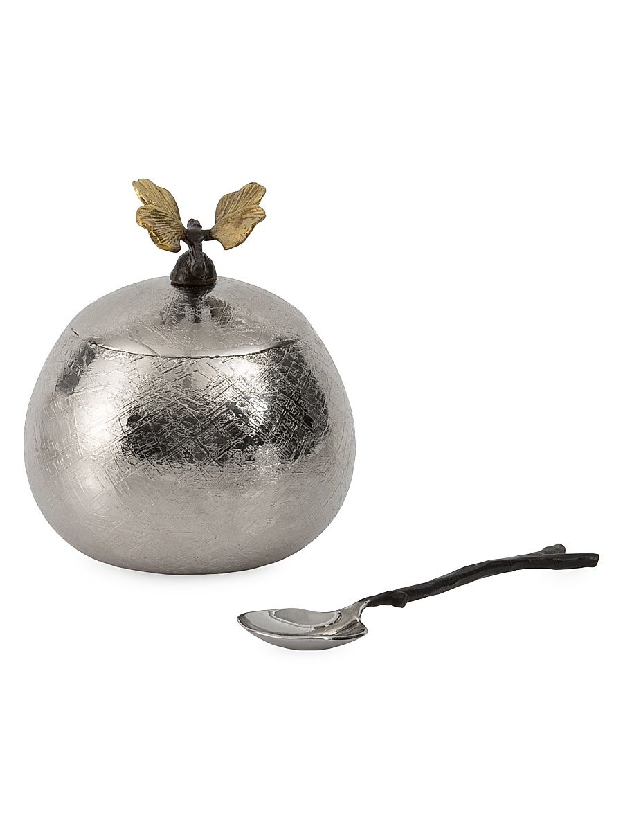 Butterfly Gingko Lidded Pot & Spoon