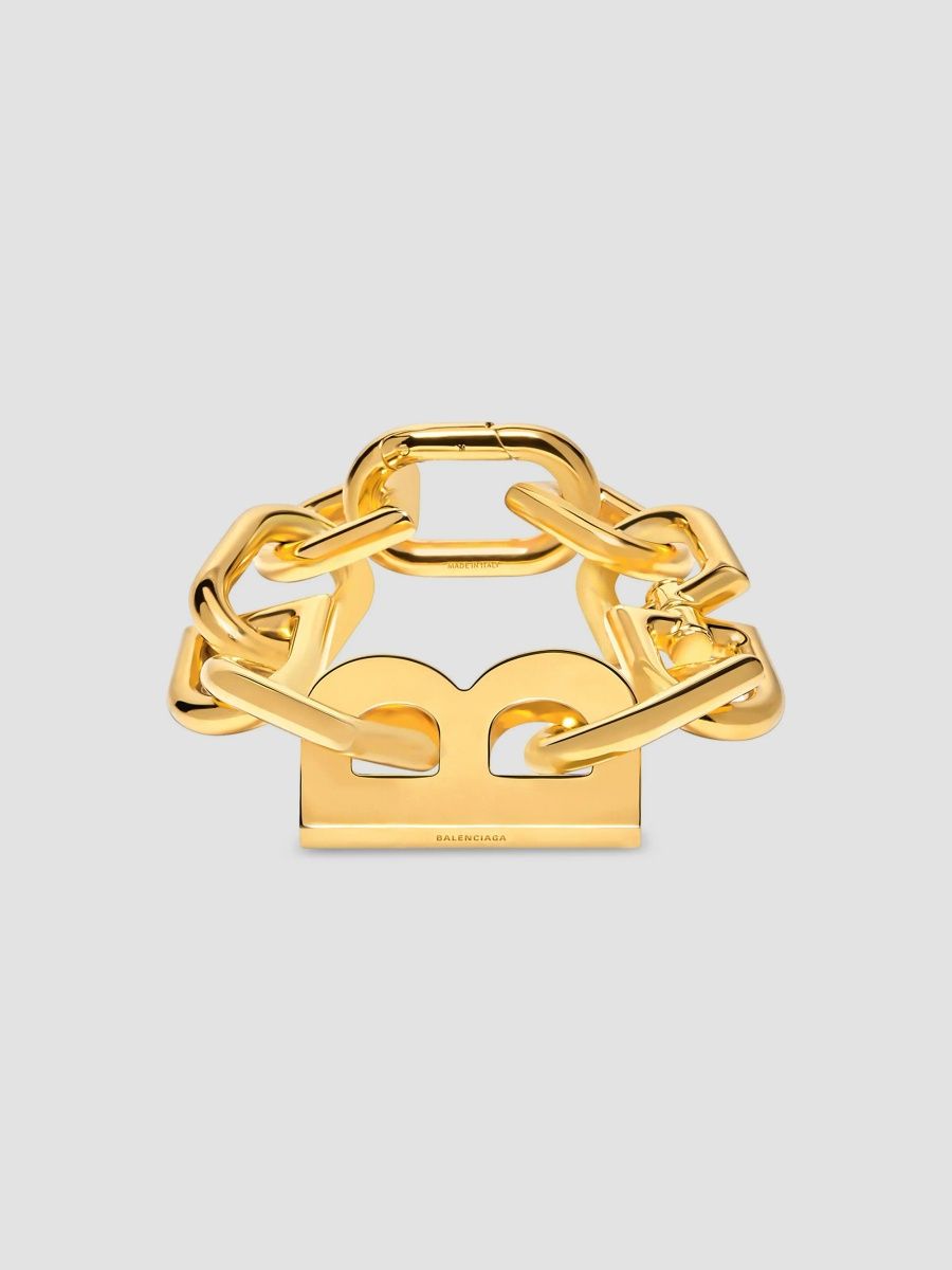 Balenciaga Women's B Chain XXL Bracelet - Shiny Gold - Size Medium
