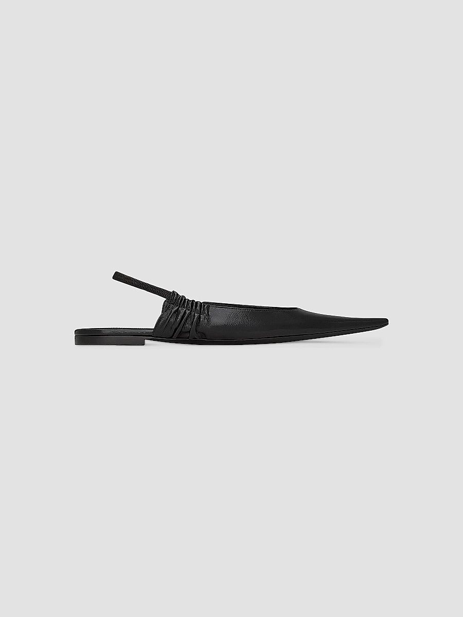 Saint Laurent Women's Anne-Marie Slingback Flats in Smooth Leather - Black - Size 5