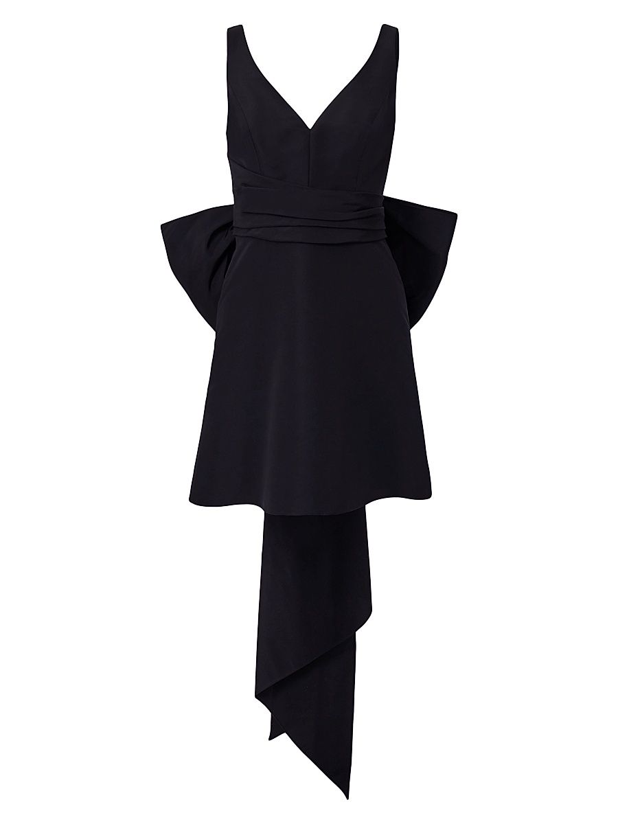 Women's Nicola Silk Bow Minidress - Black - Size 10