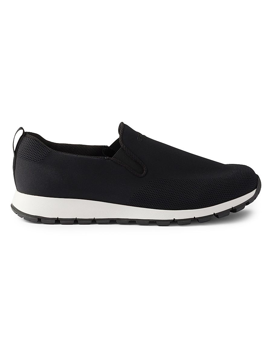 Men's Stretch Knit Slip-On Sneakers - Black - Size 8