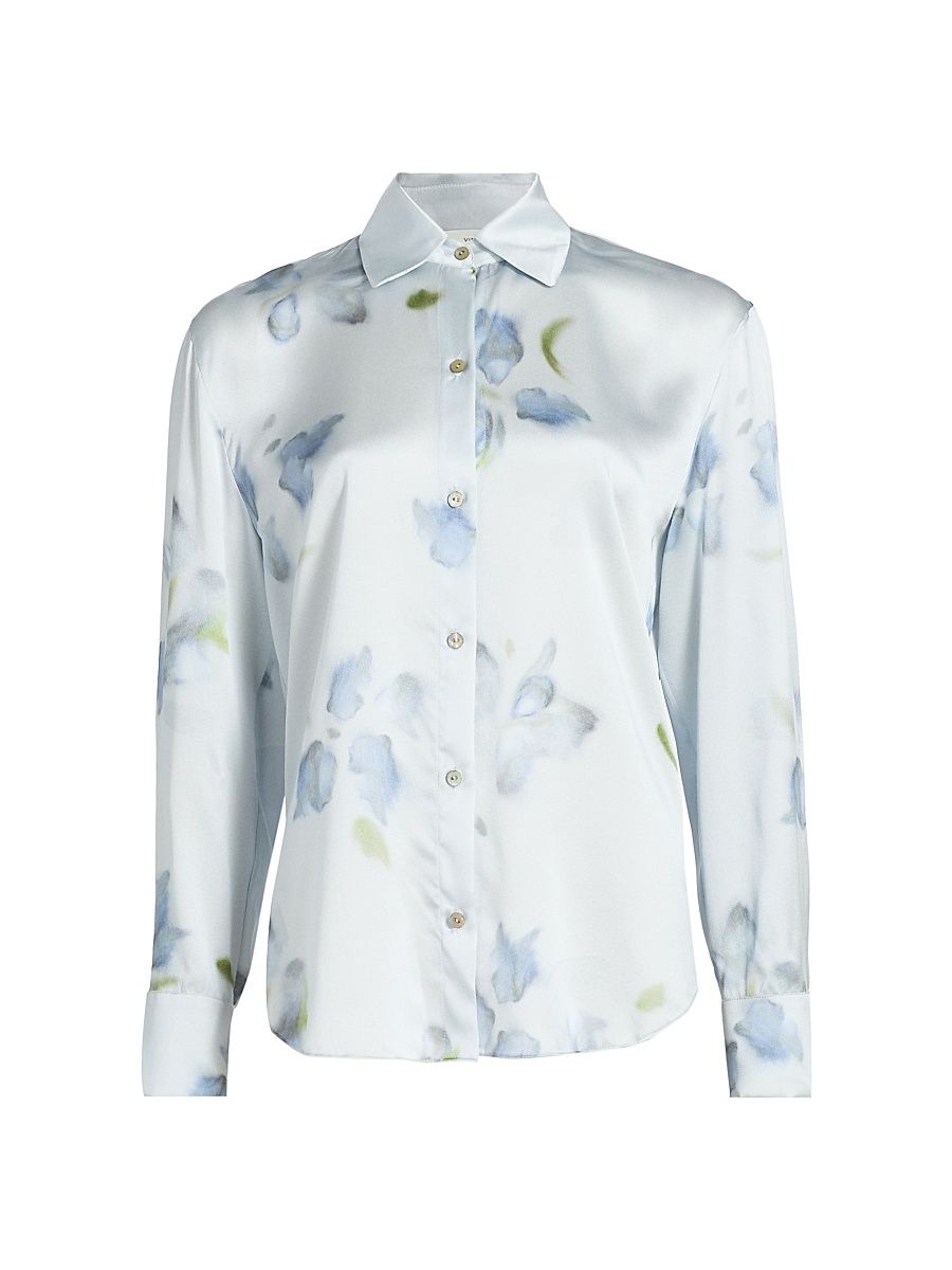 Women's Petal Blur Relaxed Shirt - Soft Grey - Size XXS
