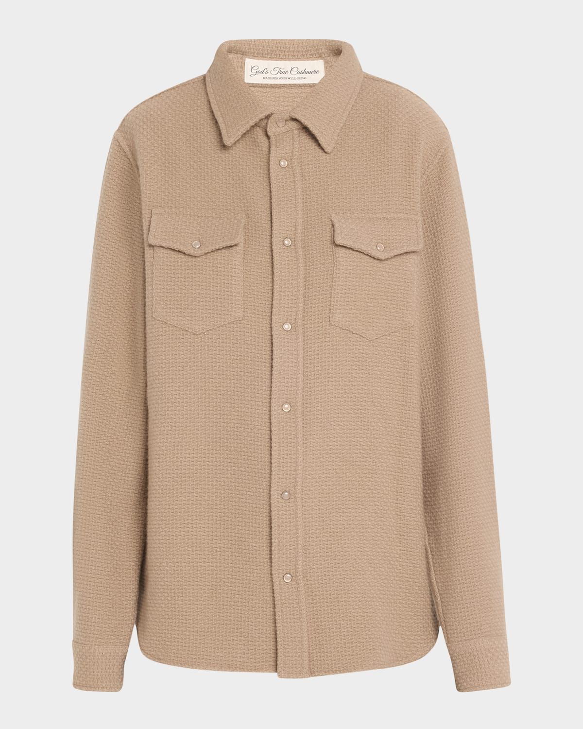Smoke Waffle Cashmere Shirt Jacket