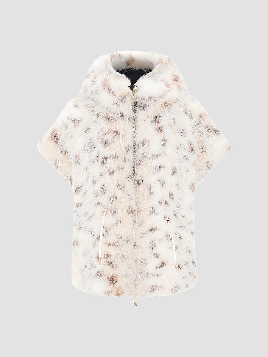Lyla Grant Women's Faux Free Lynx Reversible Hooded Vest - Lyx - Size XL