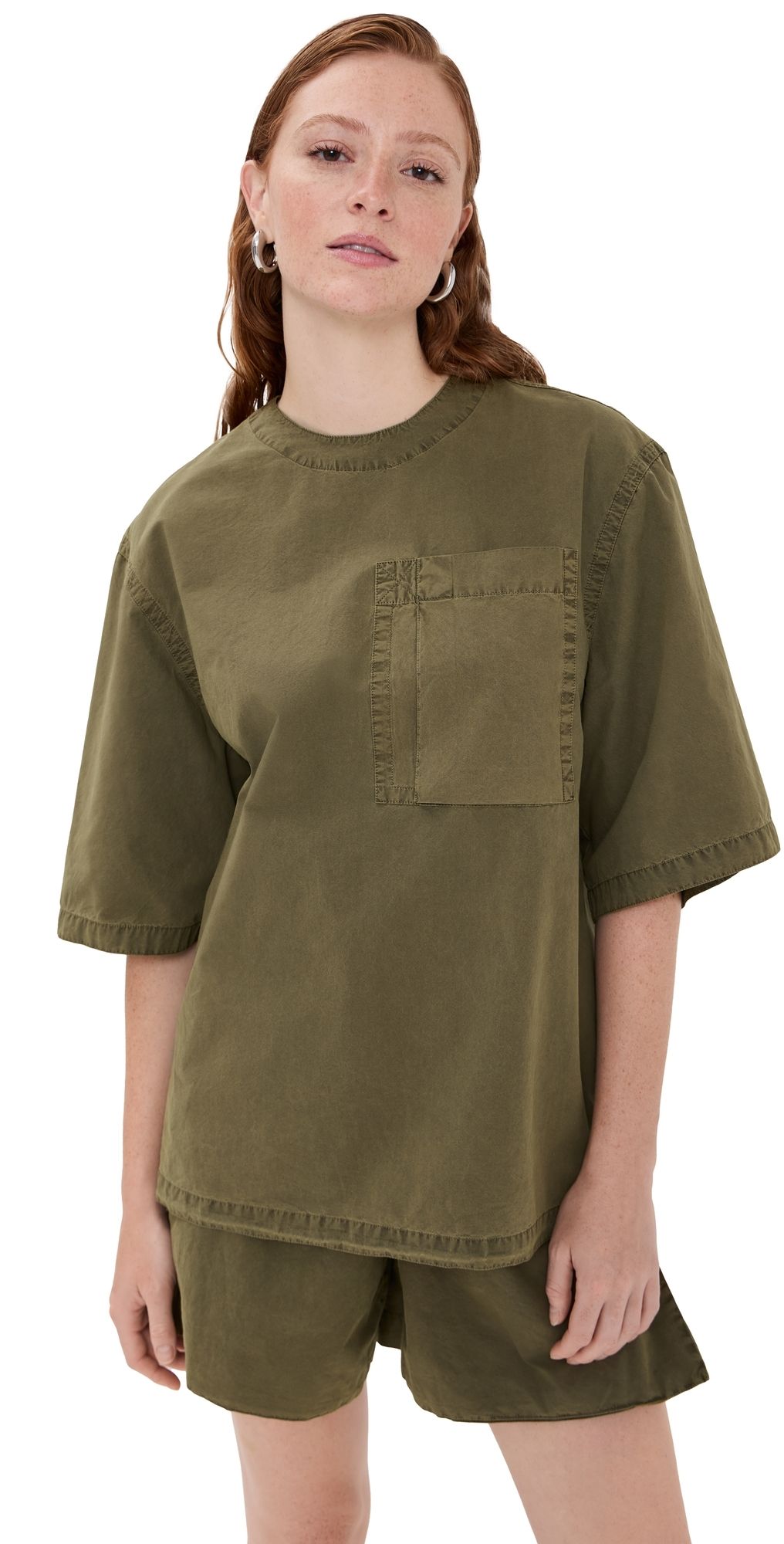 CO Oversized Shirt With Pocket Olive S