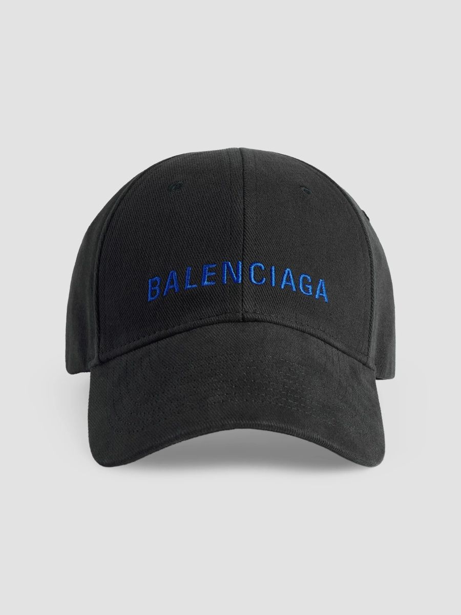 Balenciaga Men's Logo Cap - Black - Size Medium