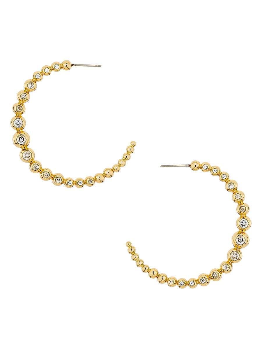 Women's Juliette Goldtone & Crystal Hoop Earrings - Gold