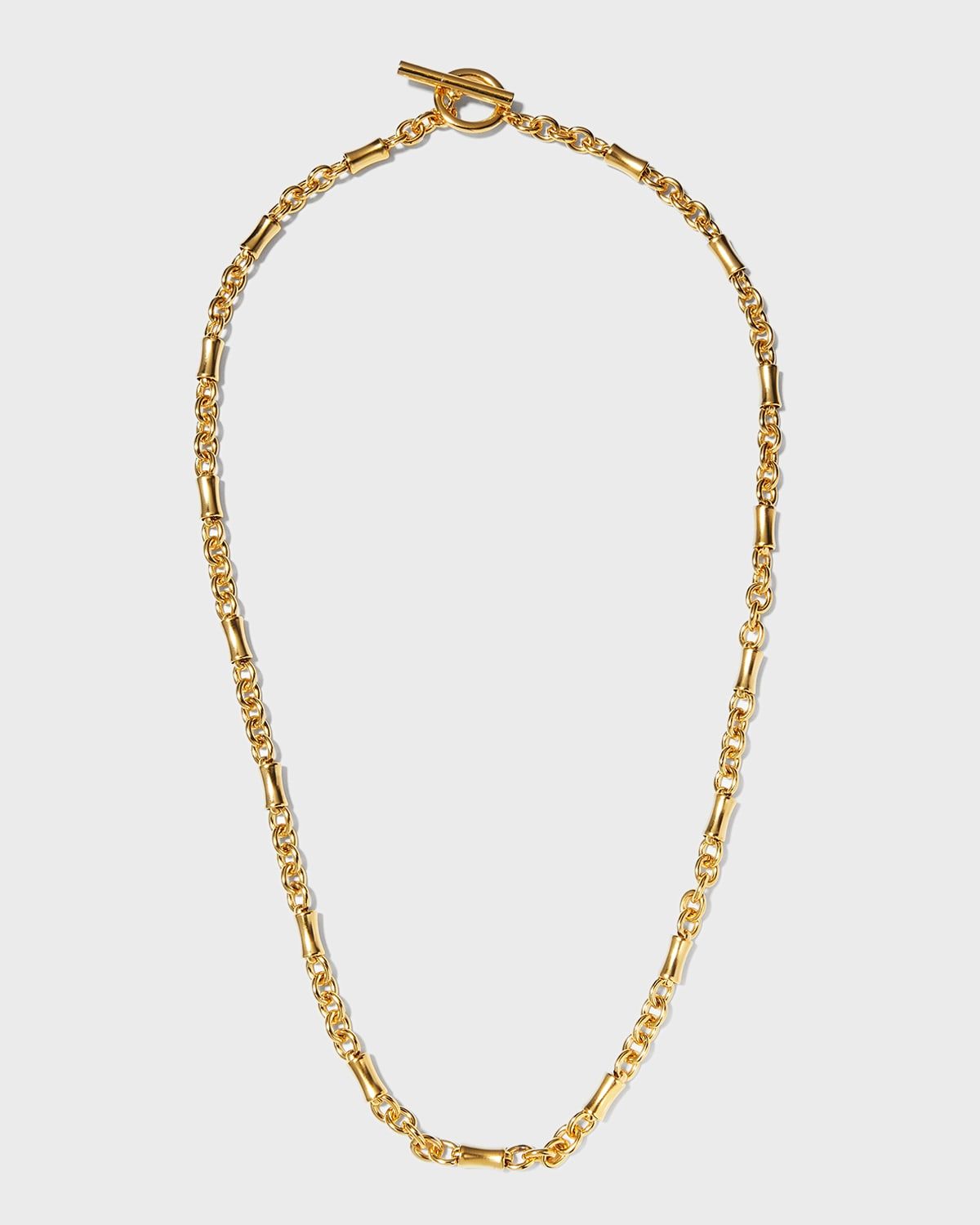 Gold Chain Toggle Necklace, 34"L