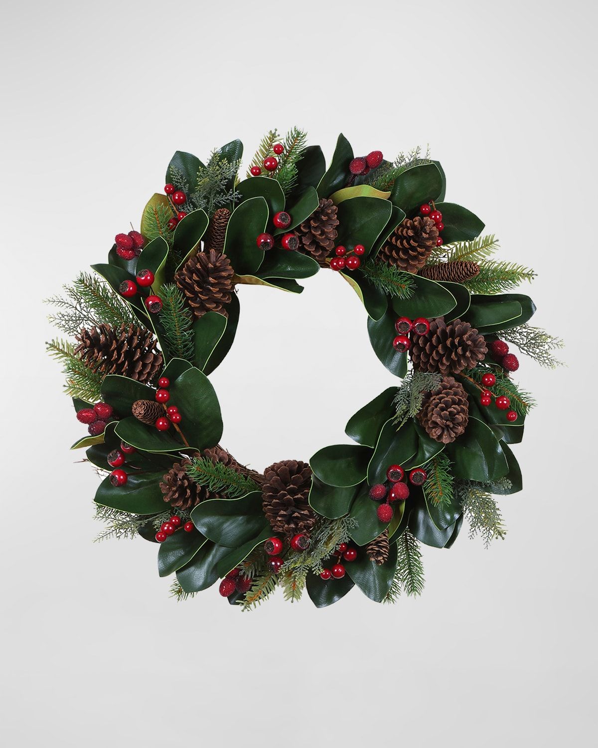 Christmas Magnolia with Berry Cone Wreath