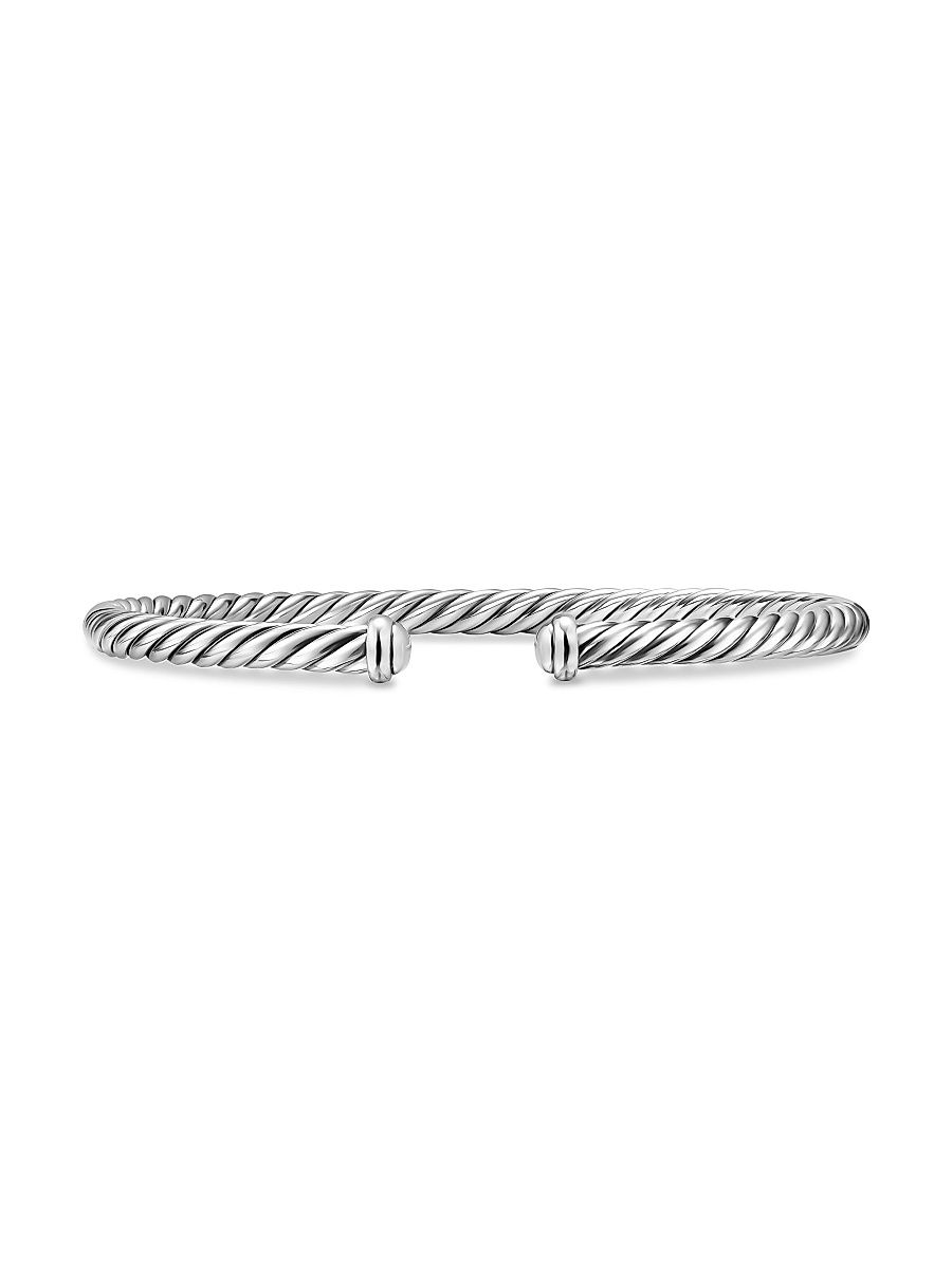 Women's Cable Flex Bracelet in Sterling Silver, 4MM - Silver - Size Medium